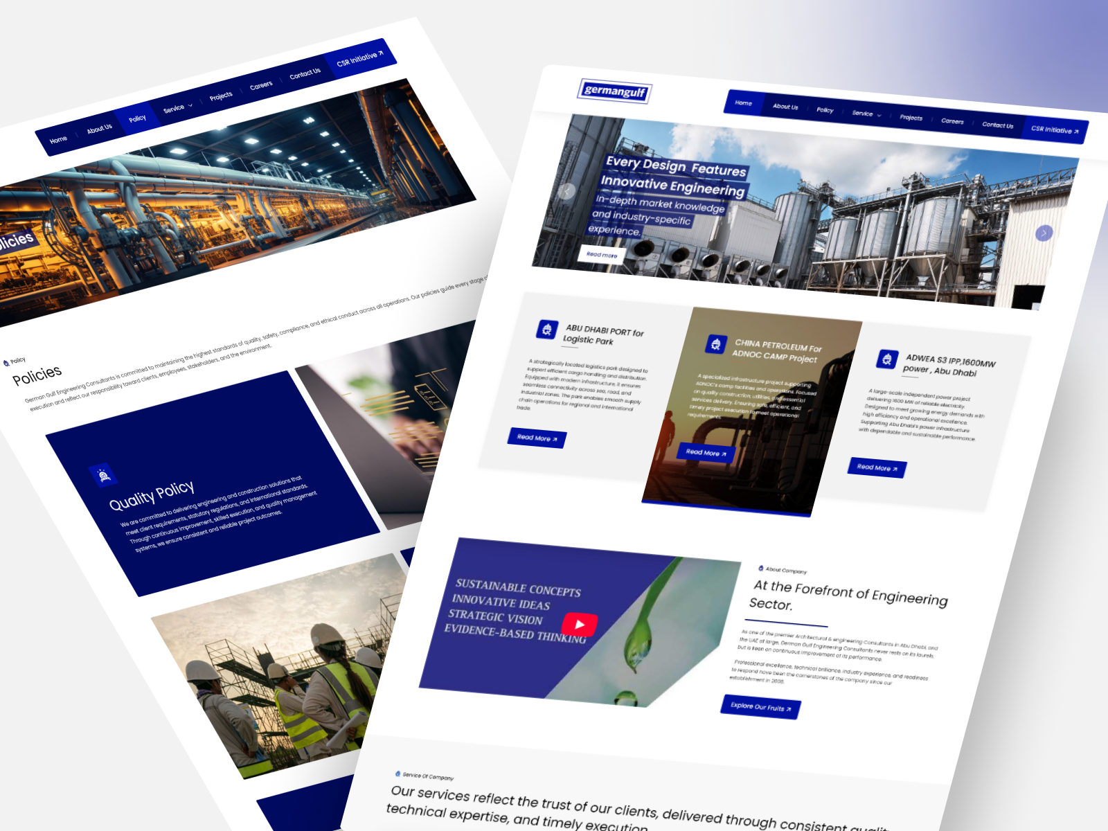 GermanGulf — Industrial Engineering Website UI project preview